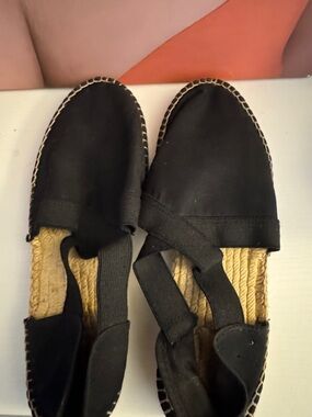 Women’s Black Espadrille Slingback Flats